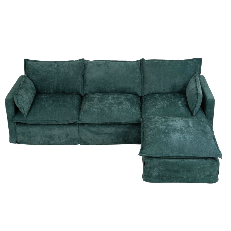 93.31' Modular Sectional Sofa Couch for Living Room, Modern L-shaped sofa with Movable Ottoman, 4-seater sofa Set for Apartment, Office.