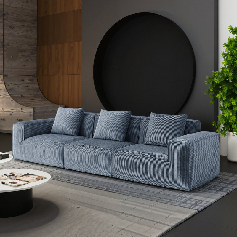 Belfin Modular Sectional Sofa, Convertible Tofu Block Sofa Floor Sofa Bed Armrest Comfy Sofa Bed Compressed Sofa Compression Sofa for Living Room Bedroom - Chenille Fabric (Grey)