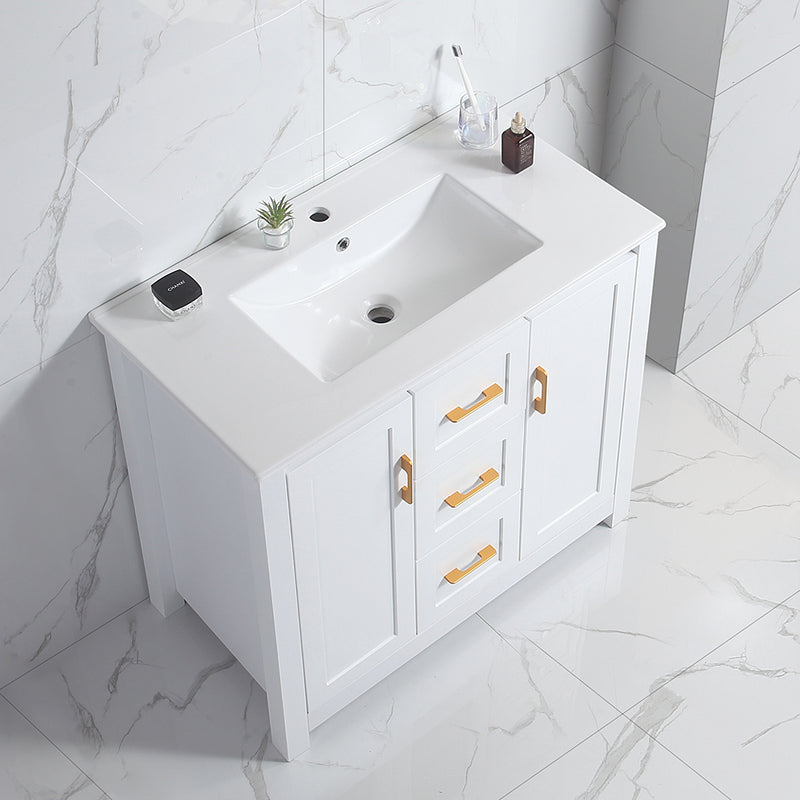 36'White Bathroom Vanity with Single Sink, Combo Cabinet Undermount Sink, Bathroom Storage Cabinet with 2 Doors and 2 Drawer, Soft Closing, Multifunctional Storage